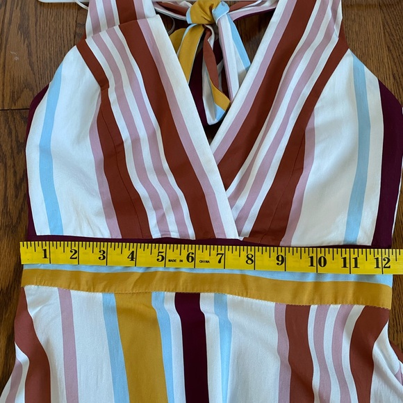 Zara TRF Collection Striped Tie Back Surplice Midi Dress Size XS - Picture 9 of 11